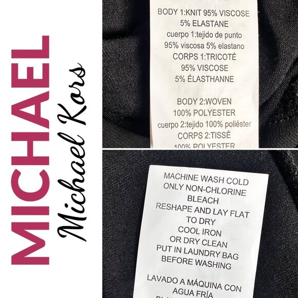 NWT MICHAEL KORS SLEEVLESS BLACK ELEGANT BLOUSE SEMI SHEER BODICE, SIZE LARGE - Picture 4 of 6